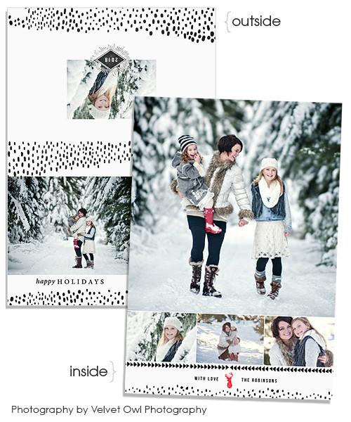 Snowfall 7x5 Holiday Wave Folded FOIL PRESS Card