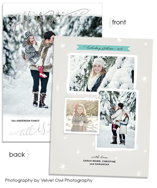 Snowy Days 5x7 All is Bright FOIL PRESS Card