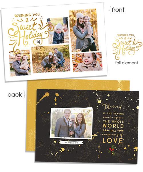 Sparkly Delight 7x5 Sweet Holiday FOIL PRESS Card