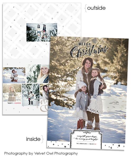 Winter Skies 7x5 Sparkling Joy Folded FOIL PRESS Card