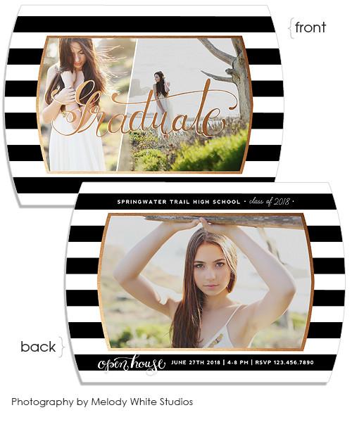 Classy Grad Senior Announcement 5x7 Arc Luxe and Flat Card