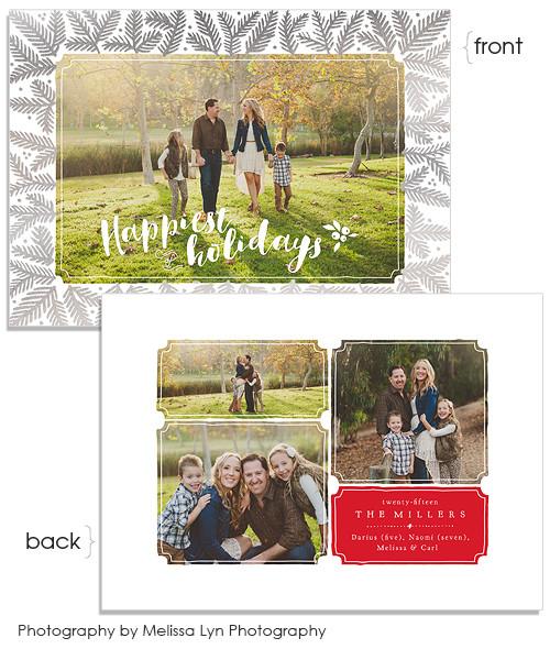 Clean and Simple 7x5 Pine Border FOIL PRESS Card