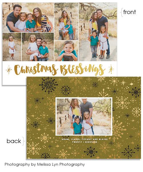 Flurry 7x5 Christmas Blessings FOIL PRESS Card