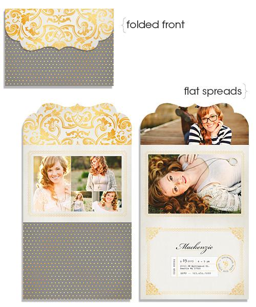 Golden Threads 7x5 Folded Luxe Card