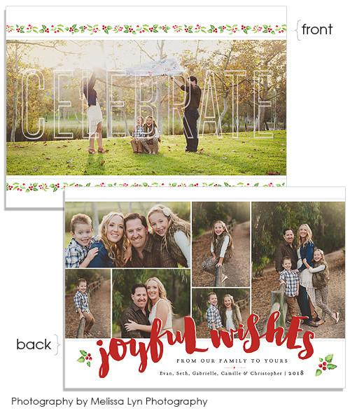 Joyful 7x5 Celebrate Outline FOIL PRESS Card