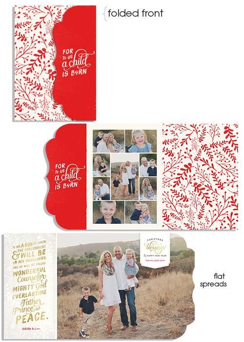 Leafy Photo Collage 5x7 Side Folded Luxe Card