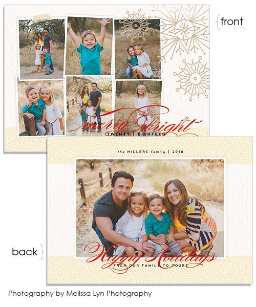 Merry 7x5 Artful Snowflakes FOIL PRESS Card