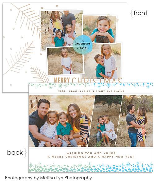 Modern 7x5 Christmas Branches FOIL PRESS Card