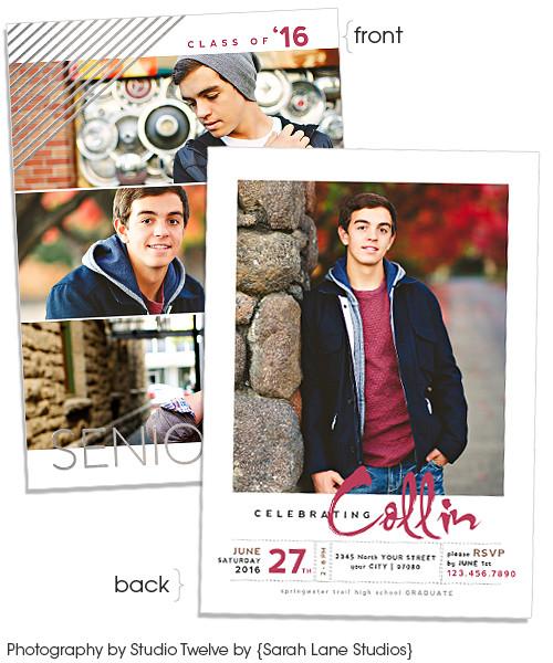 Poster Child 5x7 Senior Lines FOIL PRESS Card