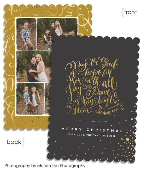 Romans 15-13 Wish 5x7 Scalloped Luxe Card
