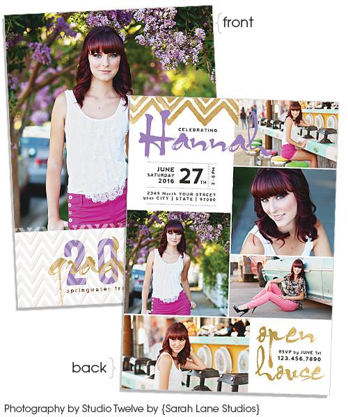 Sheer Overlay 5x7 Chevron FOIL PRESS Card