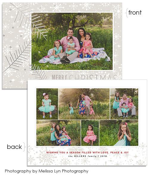 Snowy 7x5 Christmas Branches FOIL PRESS Card