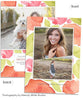 Watercolor Blooms Senior Announcement 5x7 Wave Luxe and Flat Card