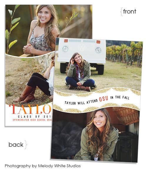 Waterfall Senior Announcement 5x7 Flat Card