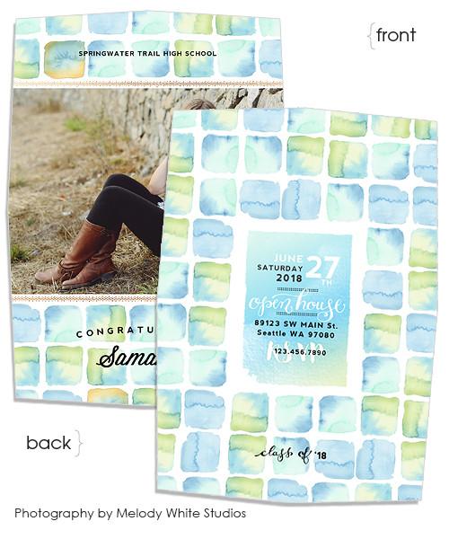 Windows Senior Announcement 5x7 Pitched Edge Luxe and Flat Card