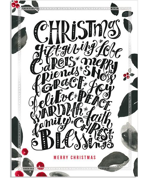 Christmas Blessings 5x7 Classic Frame FOIL PRESS Card