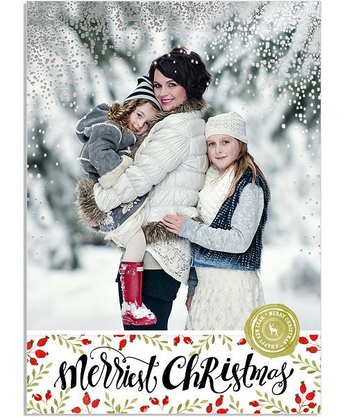 Photo Collage 5x7 Falling Mist FOIL PRESS Card