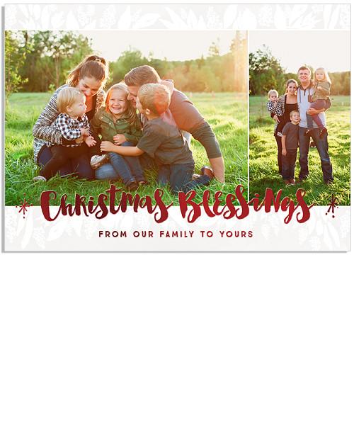 Winter Greens 7x5 Christmas Blessings FOIL PRESS Card