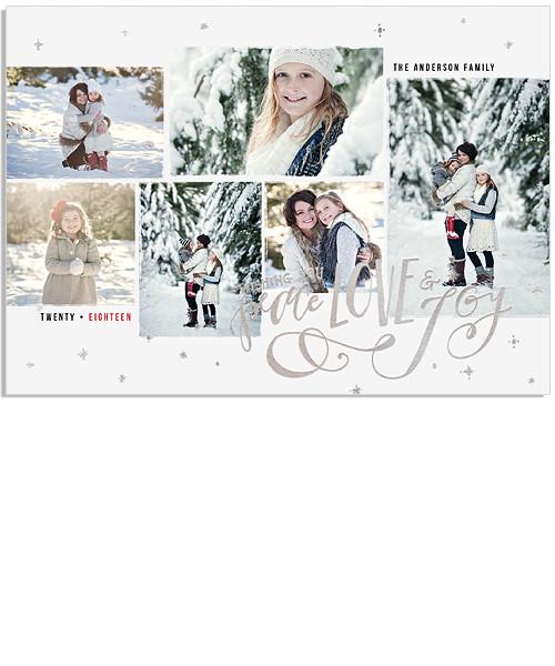 Winter Skies 7x5 Sparkling Joy Folded FOIL PRESS Card