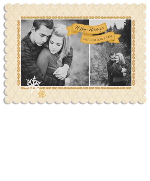 Snowflake Banner 7x5 Scalloped Luxe Card