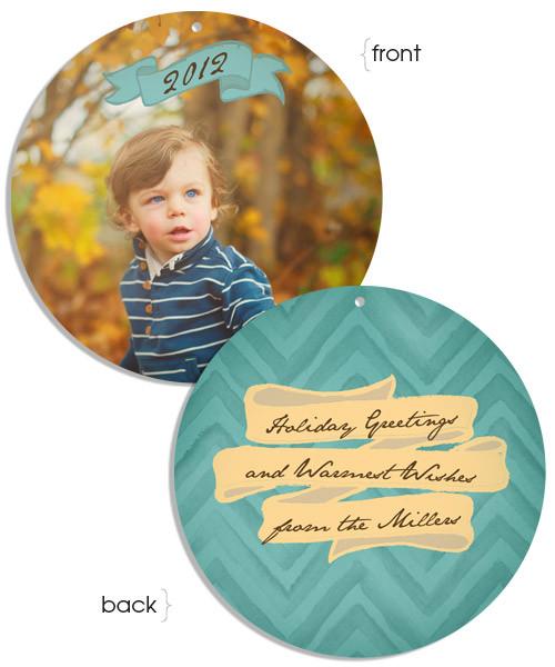 Painted Chevron 5x5 Circle Luxe Card