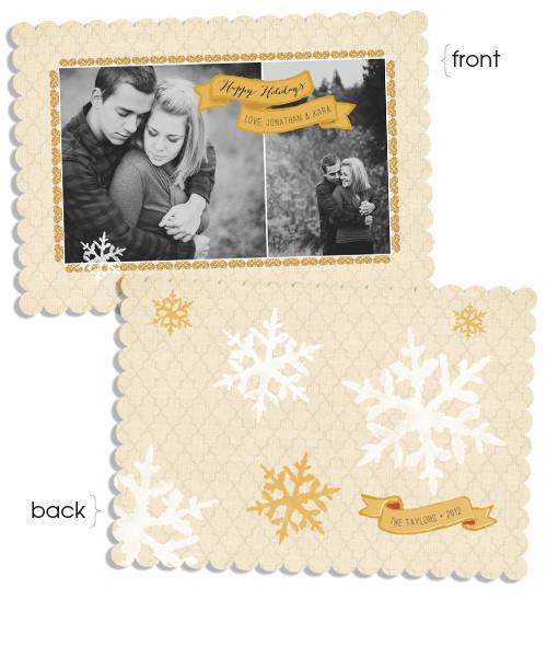 Snowflake Banner 7x5 Scalloped Luxe Card