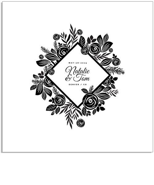 A Floral Wedding 12x12 Miller's Signature Album Custom Illustrated Cover