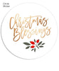 Bright Christmas Blessings 8x4 Flat Card, Address Label and Circle Sticker