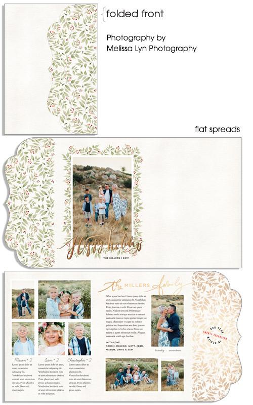 Family Holidays 5x7 Side Folded Luxe Card, Address Label and Circle Sticker