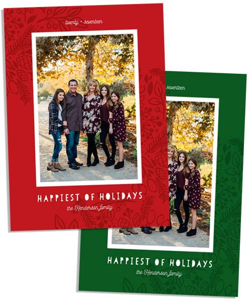 Happiest Holiday 5x7 Flat Card, Address Label and Circle Sticker