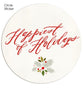 Happiest of Holidays 5x7 Flat Card, Address Label and Circle Sticker