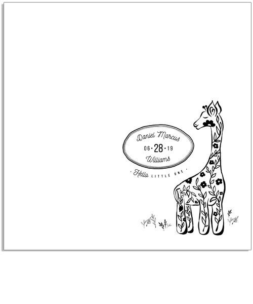 Little One Giraffe 12x12 Miller's Signature Album Custom Illustrated Cover