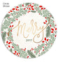 Merry Berries 7x5 Christmas Scrawl Foil Press Card, Address Label and Circle Sticker