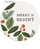 Merry Foliage 7x5 Flat Card, Address Label and Circle Sticker
