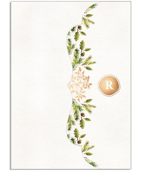 Merry Year in Review 5x7 Side Folded Luxe Card, Address Label and Circle Sticker