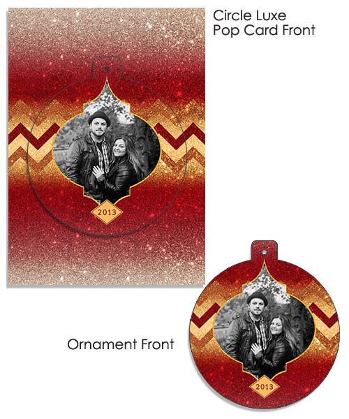 Glitter And Chevron Circle Luxe Pop Card