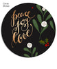 Peace Joy Love 7x5 Flat Card, Address Label and Circle Sticker