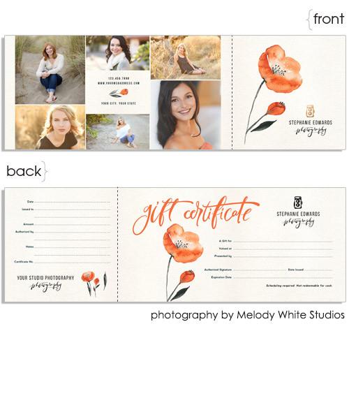 Poppies 12x4 Perforated Flat Card - Miller's Lab Gift Certificate