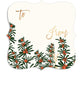 Snowy Hillsides 7x5 Top Folded Luxe Card, Address Label and 3x3 Ornate Sticker