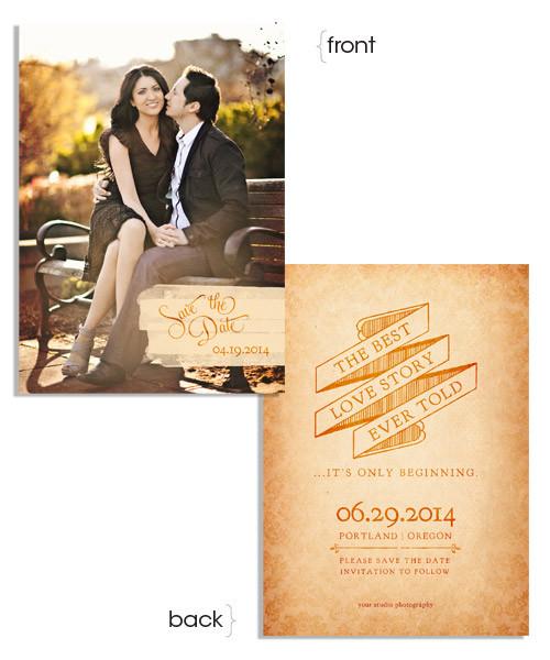 Love Story Save the Date 5x7 Flat Card