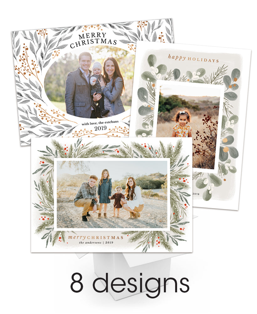 Wispy Botanical Christmas 7x5 flat cards Collection